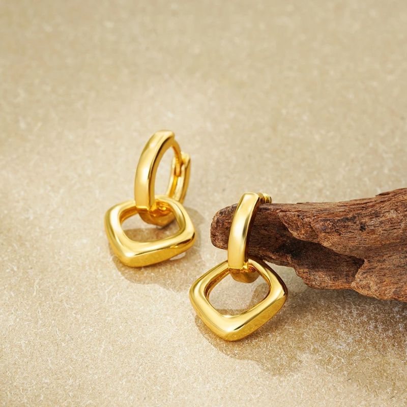 Geometric Creole Hoop Earrings - Zoey