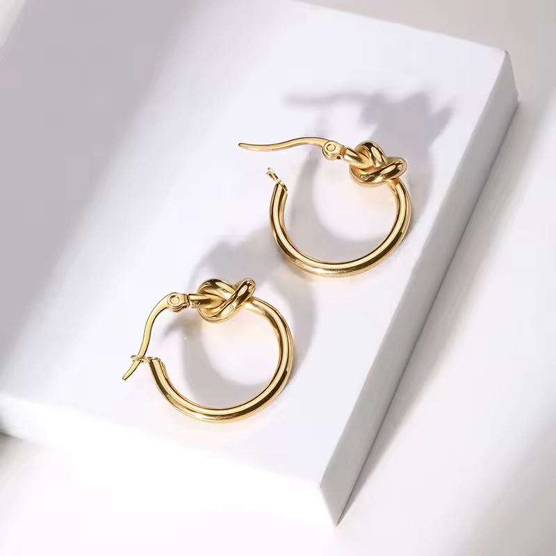 Elegant Knot Hoop Earrings - Aria for a stylish look