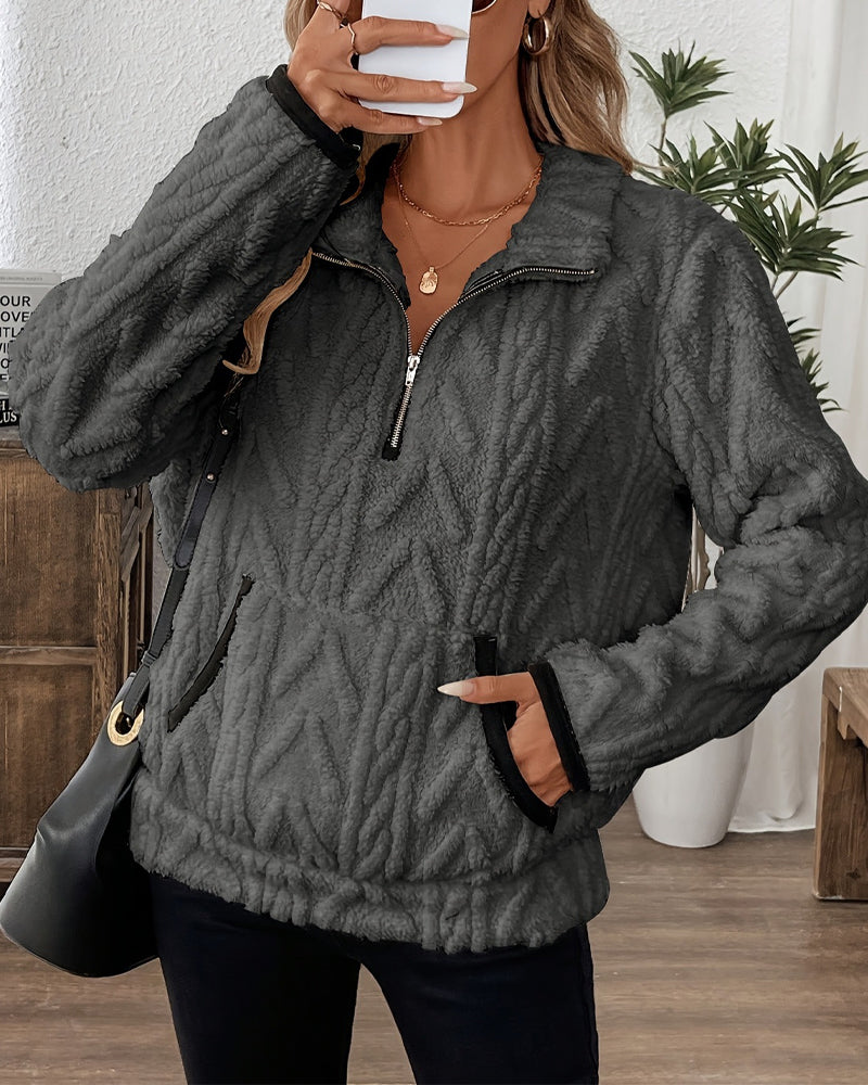 Reversible Sweatshirt with Pocket Button Loose