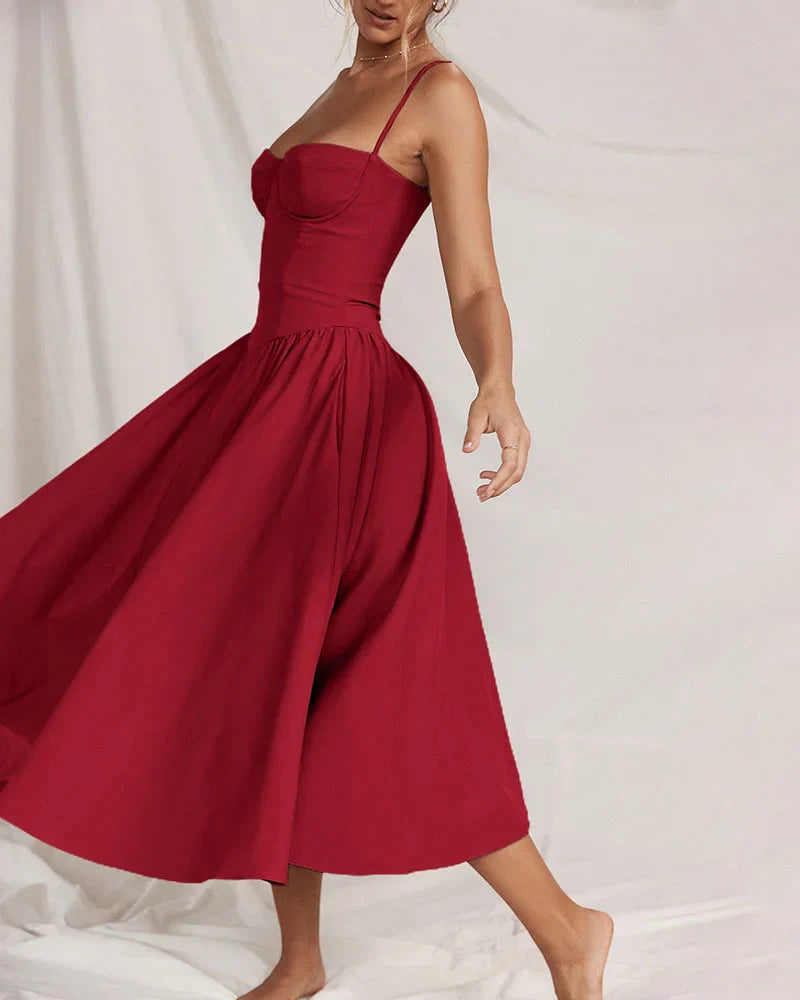 Violet French Dress with Suspenders in Hof Style