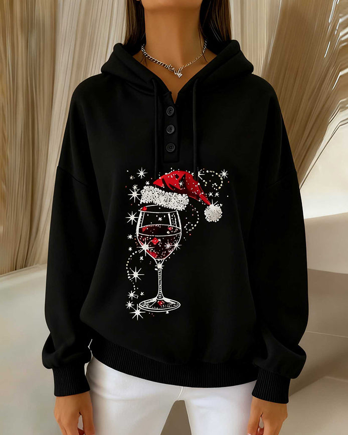 Long-sleeved Hoodie with Glass Motif