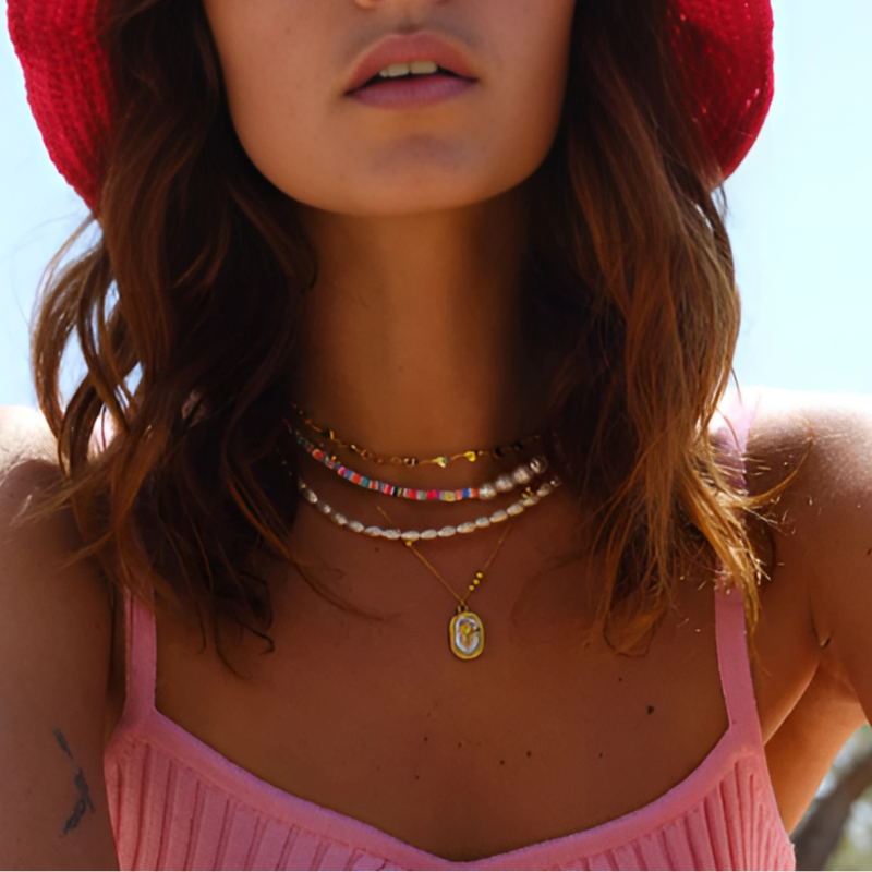 Elegant Gold Rose Pendant Necklace - Penelope, the perfect jewelry set for a stylish look