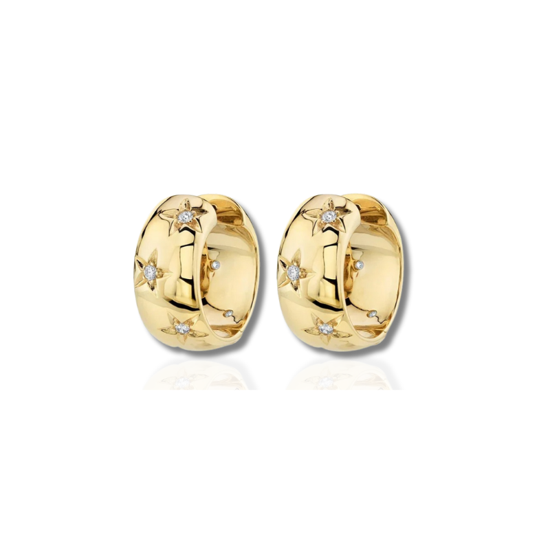 Elegant Chunky Sterling Zircon Hoop Earrings - Angela for a Stylish Appearance