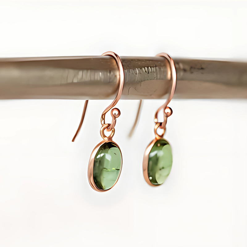 Elegant Green Tourmaline Drop Earrings - Avery
