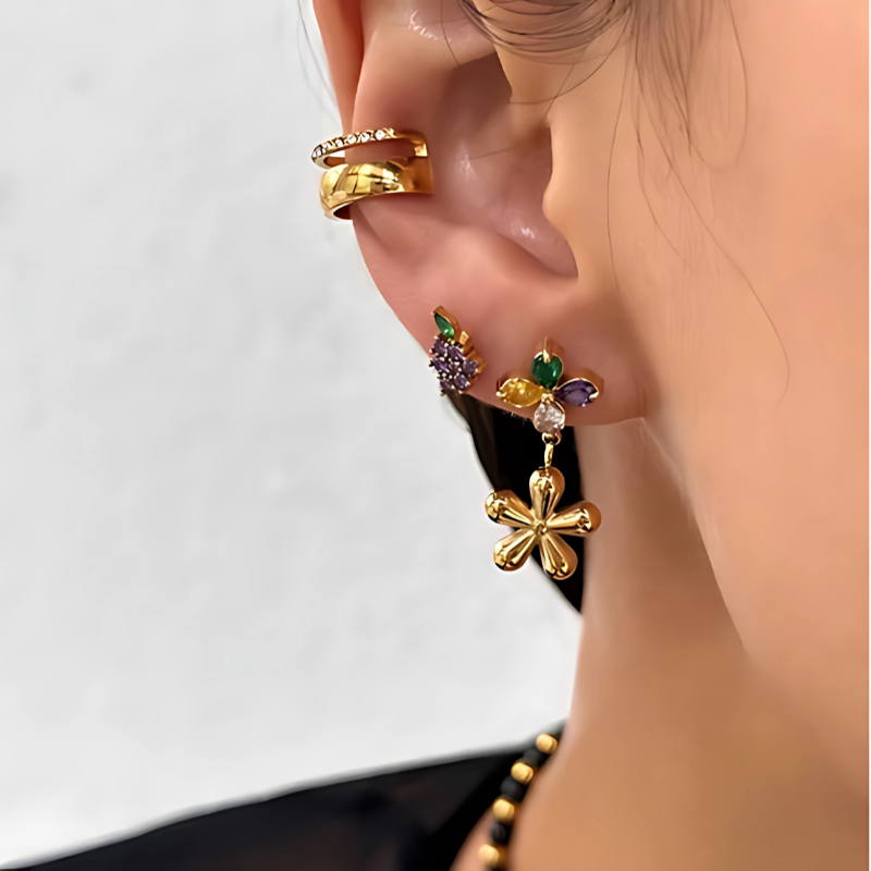 Elegant Flowers Zircon Drop Earrings - Mylah for a sophisticated look