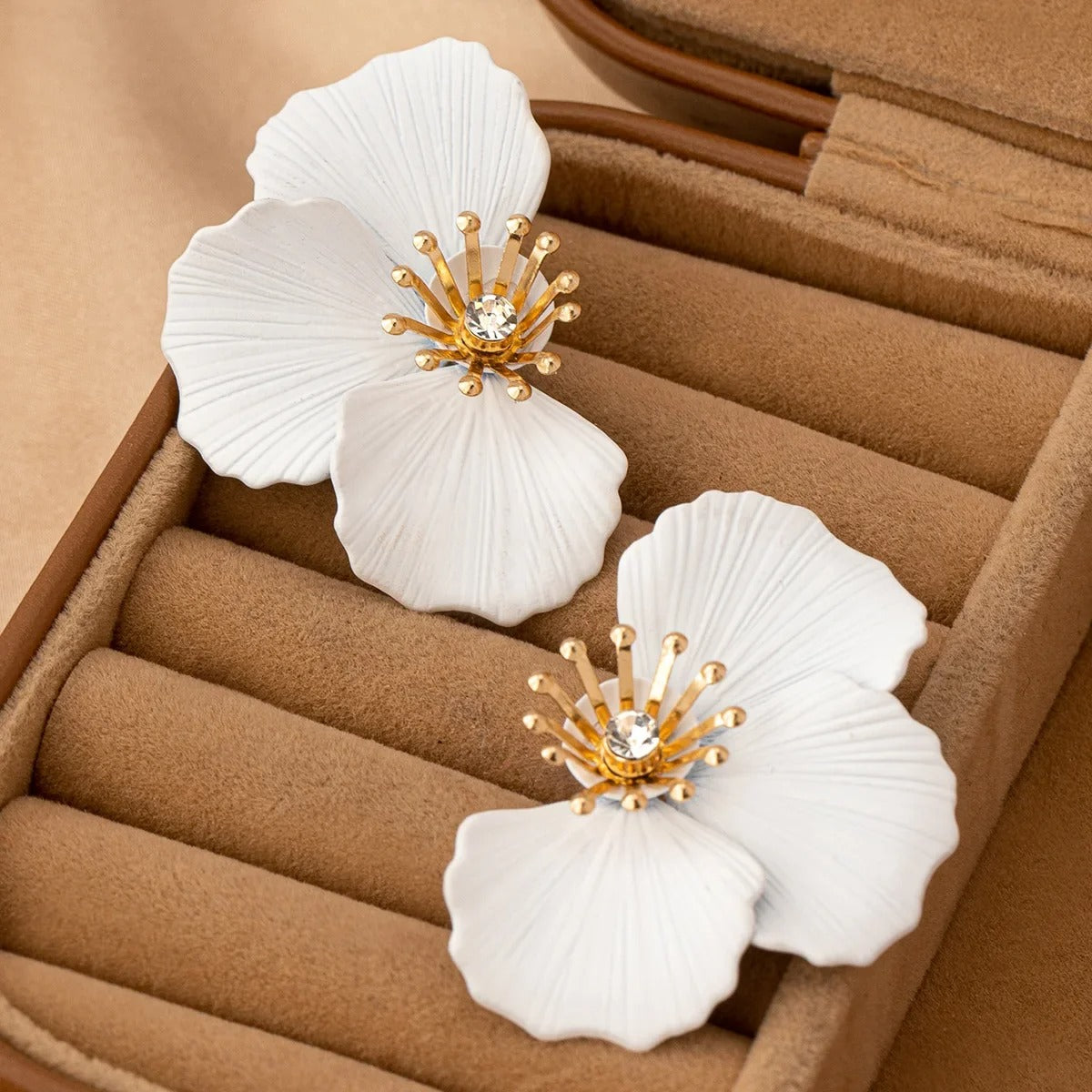 Chic Hibiscus Stud Earrings - Nadine Elegance