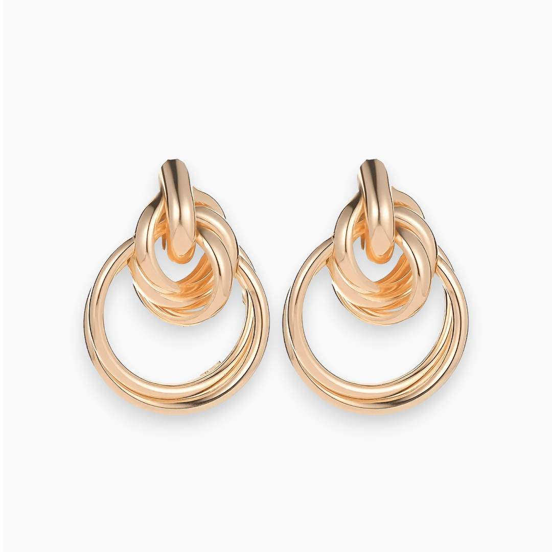 14K Gold-Plated Earrings with French Flair and Punk Edge