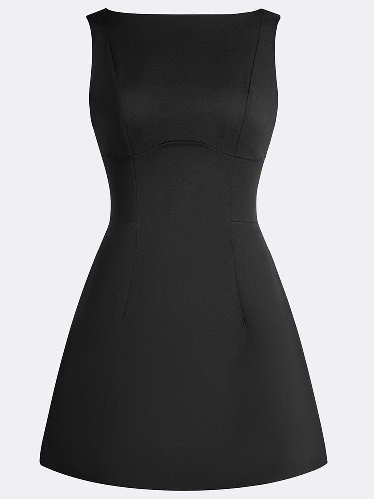 Talia Cinched Waist Backless A-Line Mini Dress