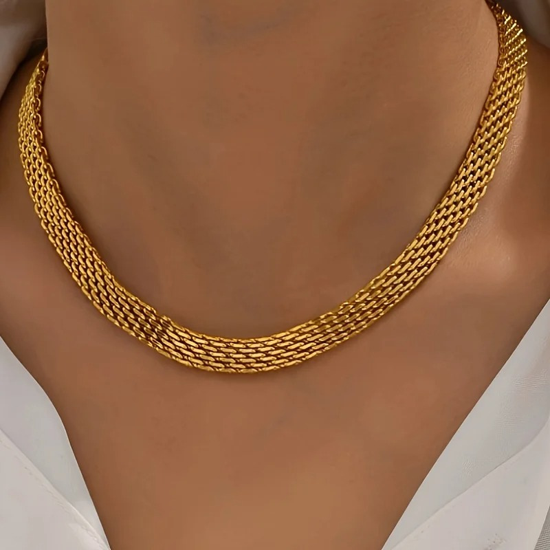 Luxury Chunky Mesh Chain Necklace - Kelsey
