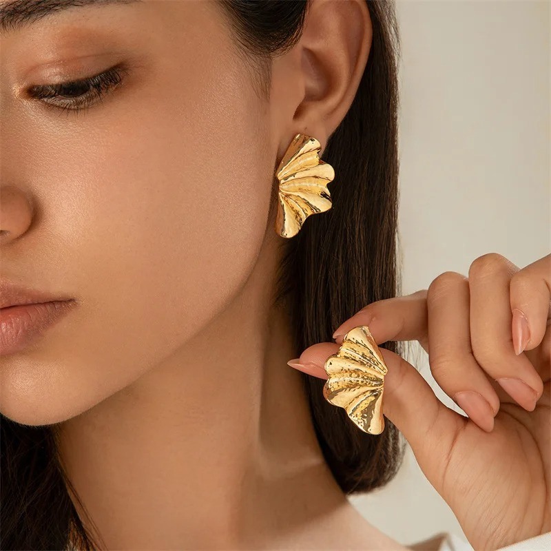 Chique Half Flower Stud Earrings - Caitlyn for a Sophisticated Look