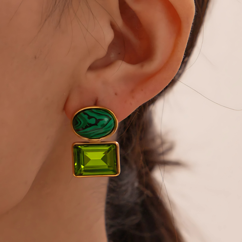 Elegant double-layer stone earrings - Cameron for a stylish look