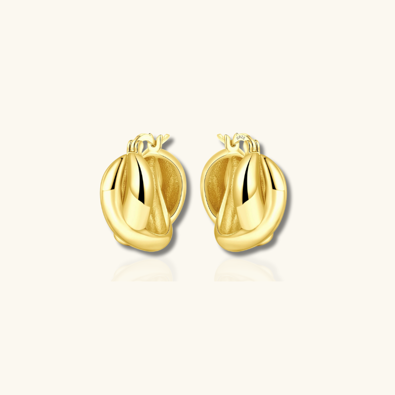 Chic Golden Braided Hoop Earrings - Zola