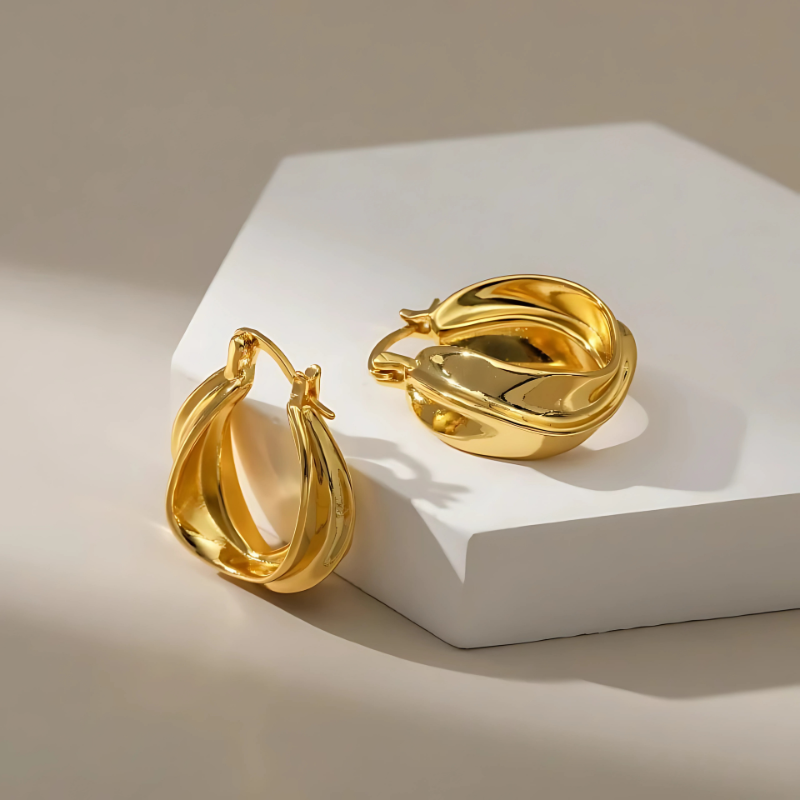 Cute Vintage Braided Hoop Earrings - Miniature Style