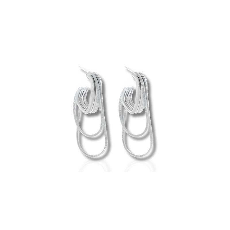 Geometric Stud Earrings with Tassel - Laura