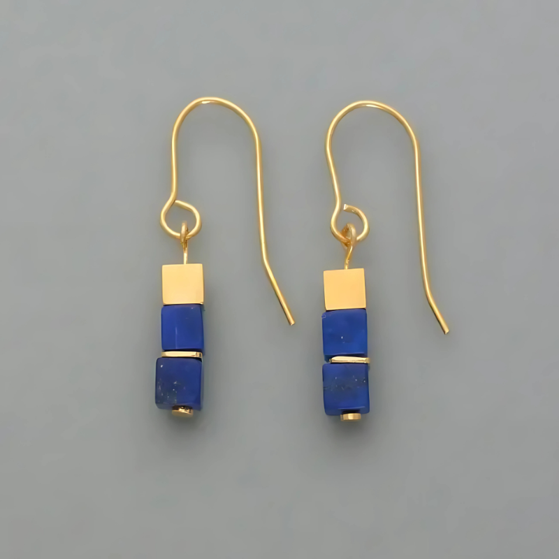 Elegant Blue Cube Earrings - Not for a stylish look