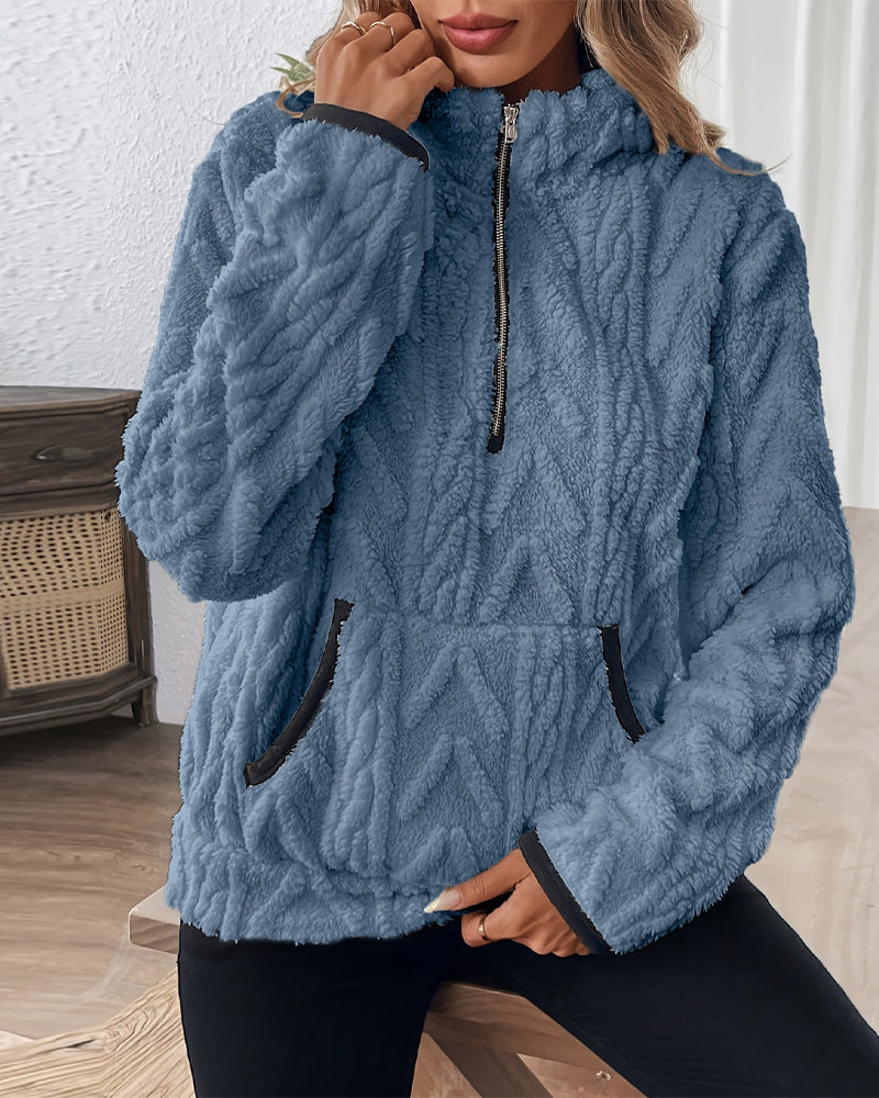 Reversible Sweatshirt with Pocket Button Loose