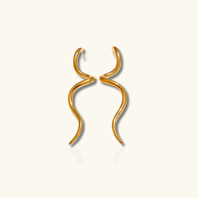 Elegant Gold-Plated Spiral Hoop Earrings – Nyla