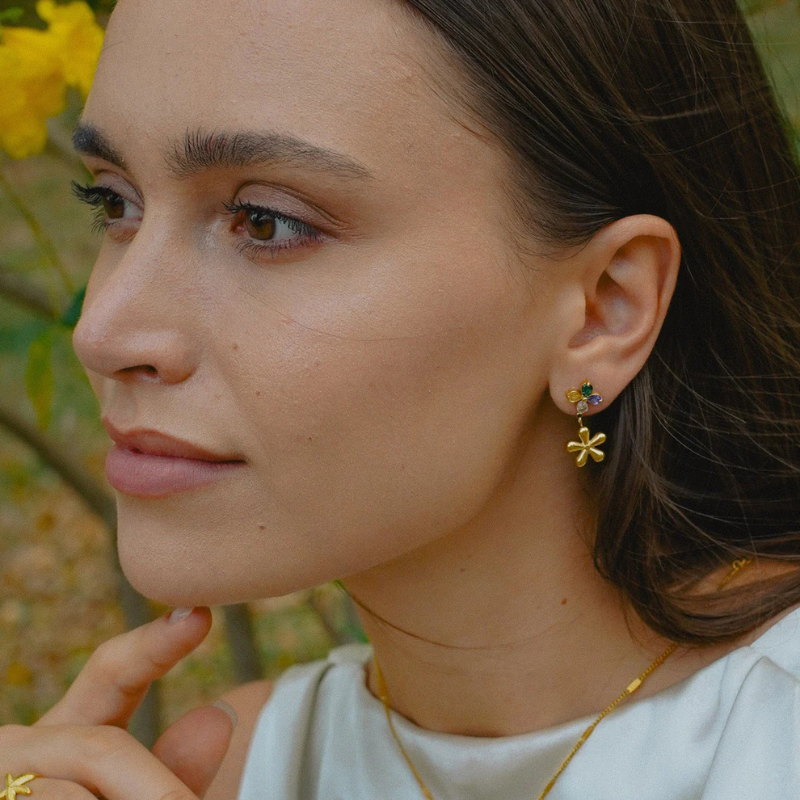 Elegant Flowers Zircon Drop Earrings - Mylah for a sophisticated look