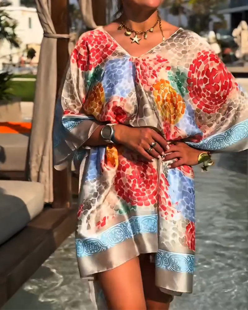 Resort Print Beach Cover-up Swimwear