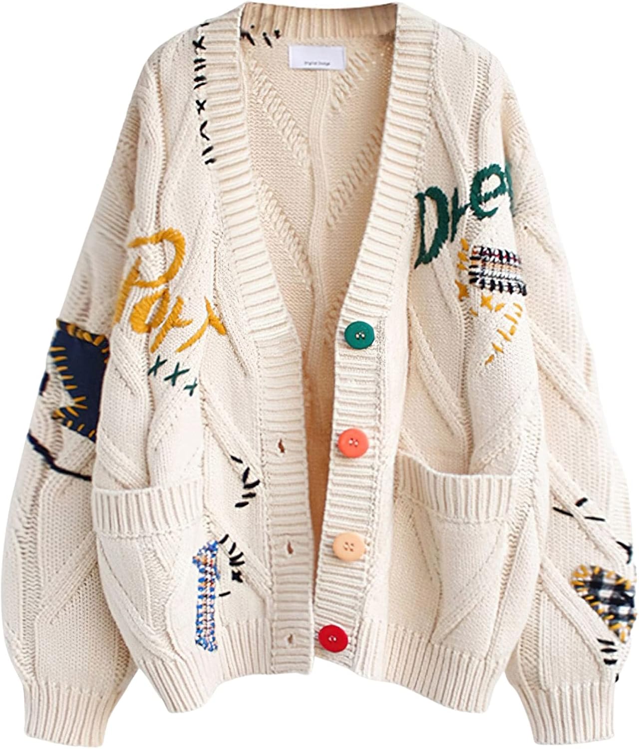 Casual Alphabet Stitch Cardigan