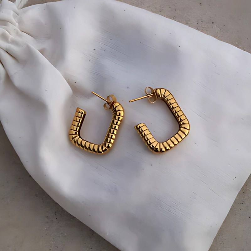 Layered Chunky Hoop Earrings Set - Kira