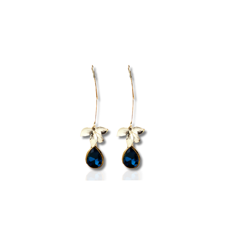 Elegant Blue Blossom Earrings - Chic Flower Design