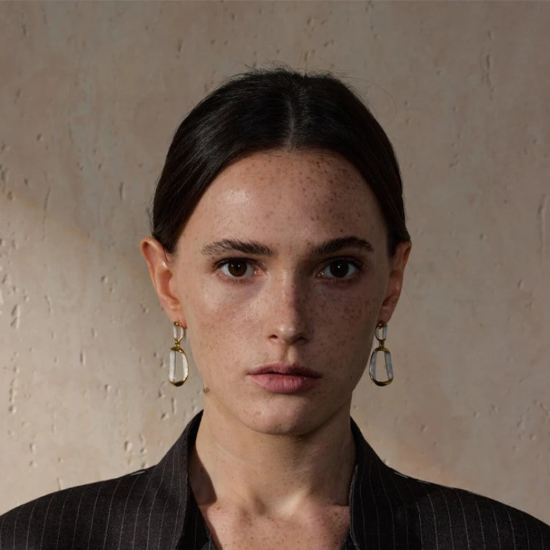 Elegant Gold Plated Enamel Earrings - Celia