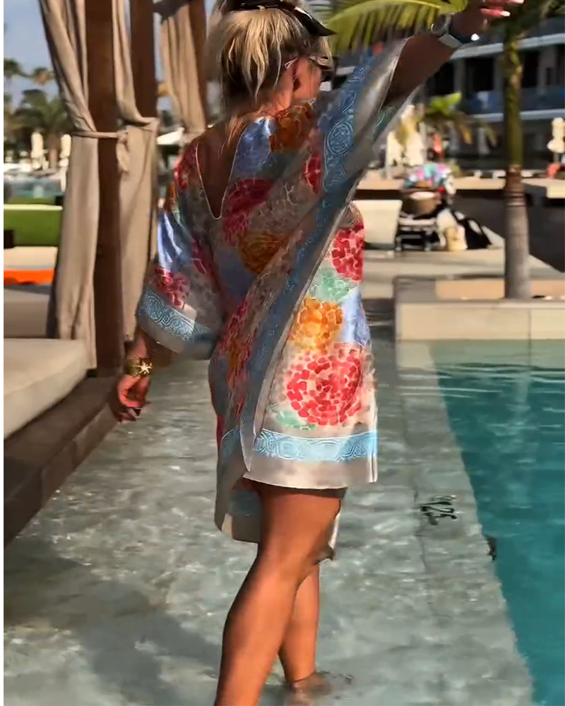Resort Print Beach Cover-up Swimwear