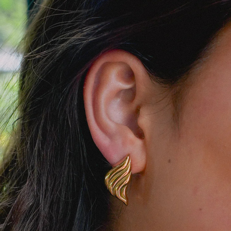 Elegant Angel Wing Earrings with Hair Flag for a Sophisticated Look
