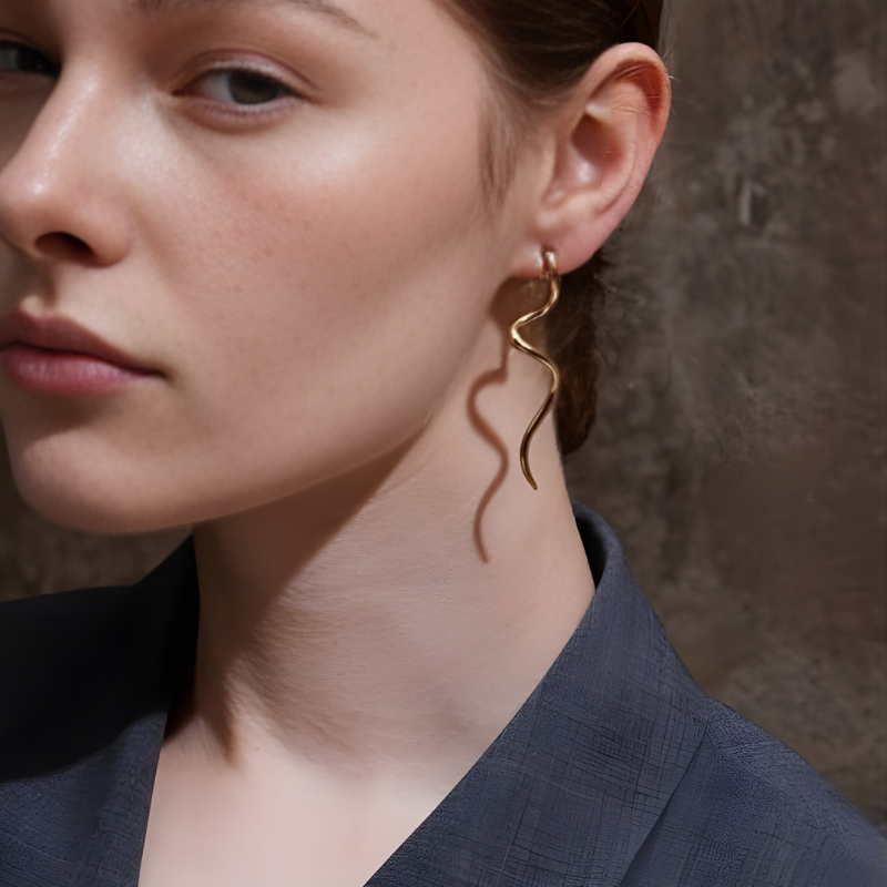 Elegant Gold-Plated Spiral Hoop Earrings – Nyla