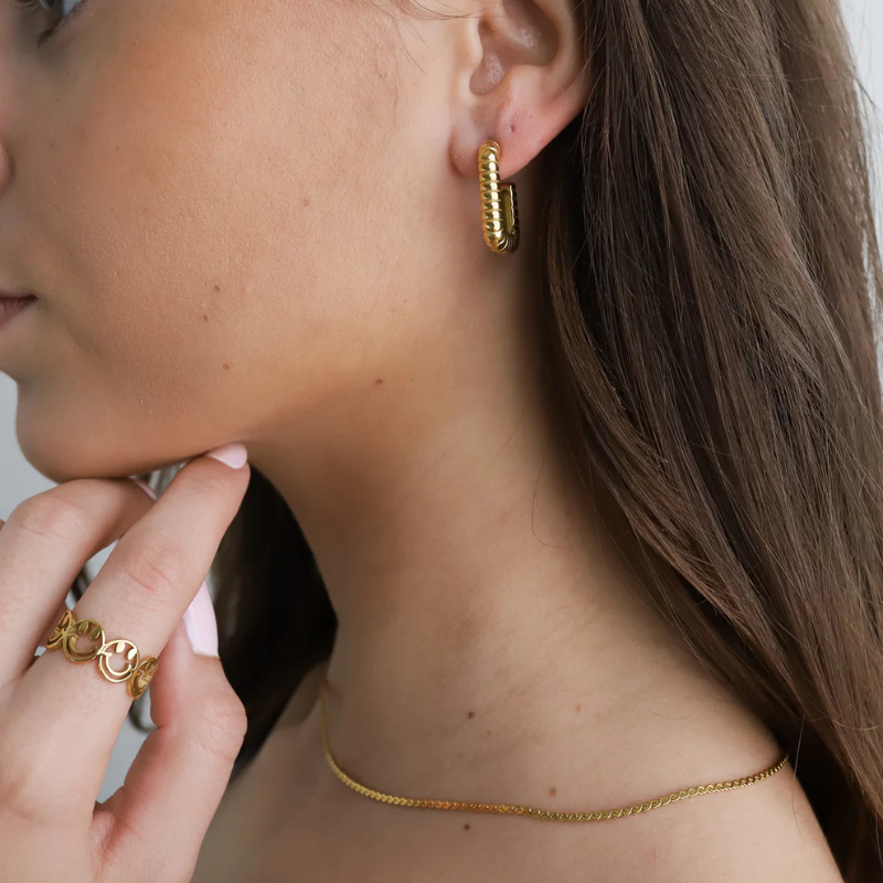 Layered Chunky Hoop Earrings Set - Kira