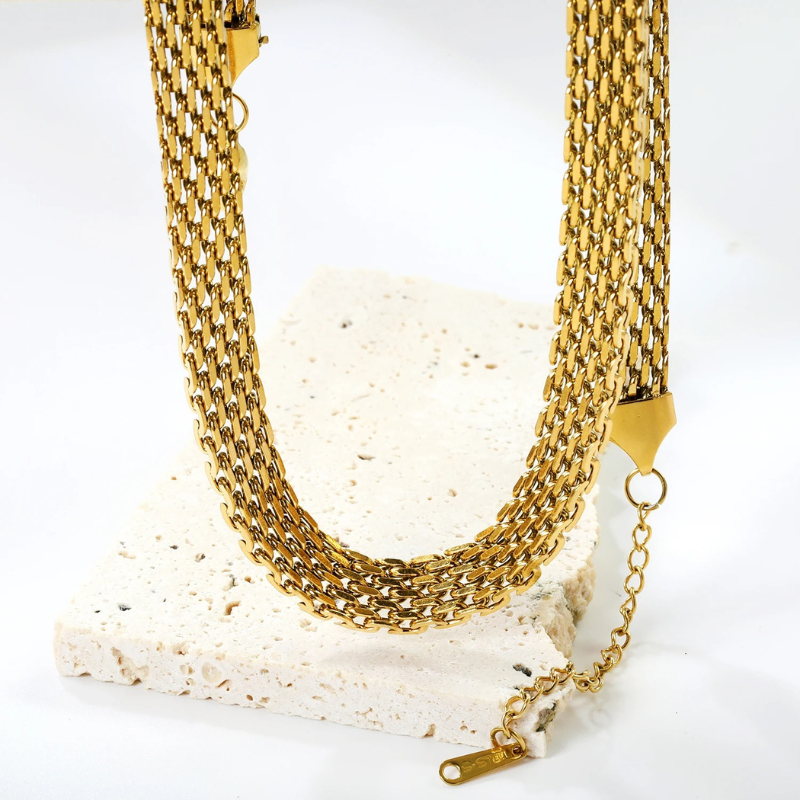 Luxury Chunky Mesh Chain Necklace - Kelsey