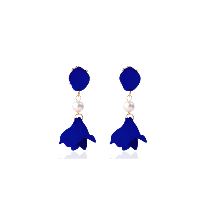 Elegant Lady Serenade Pearl Earrings with Gold Plated Detail