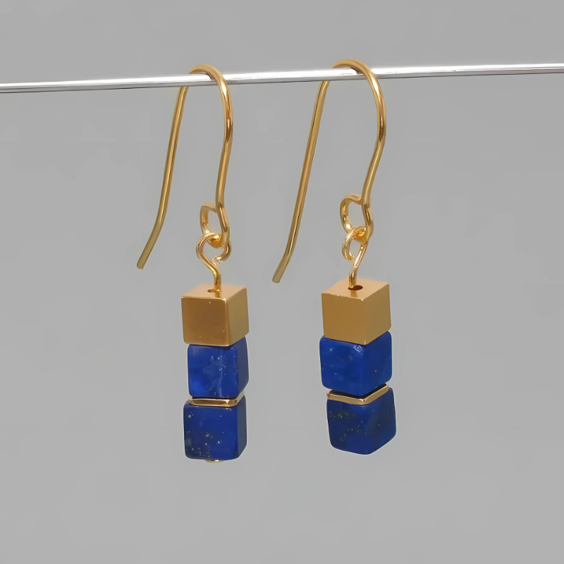 Elegant Blue Cube Earrings - Not for a stylish look