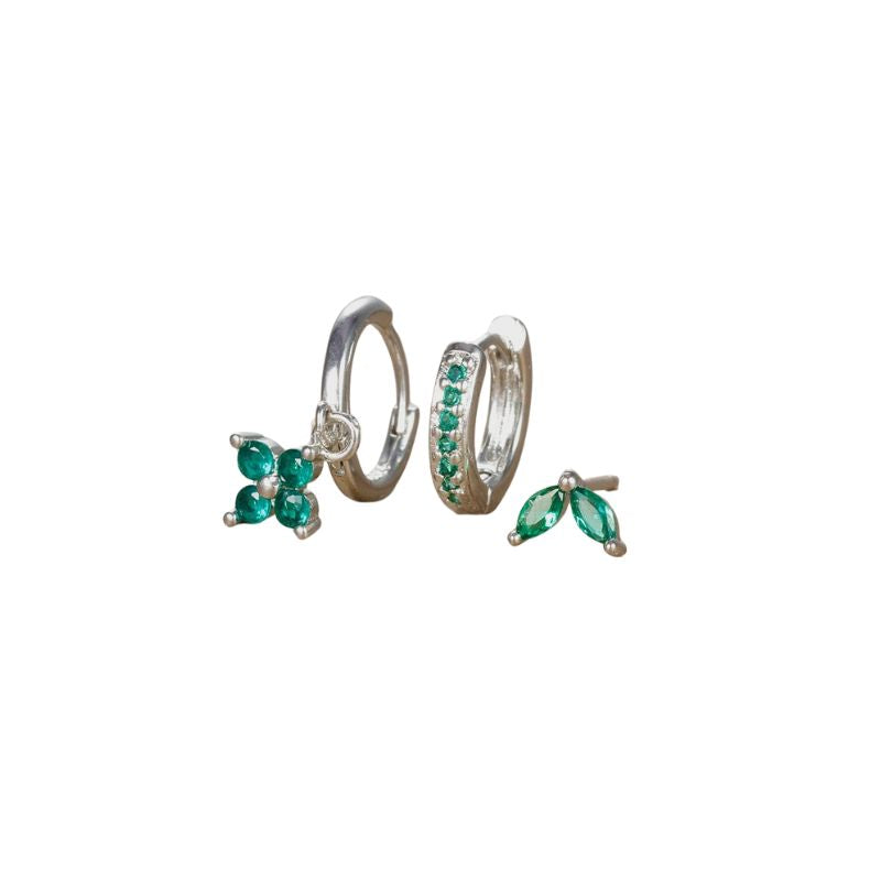 Elegant Flower Earring Set in Stainless Steel - Monri