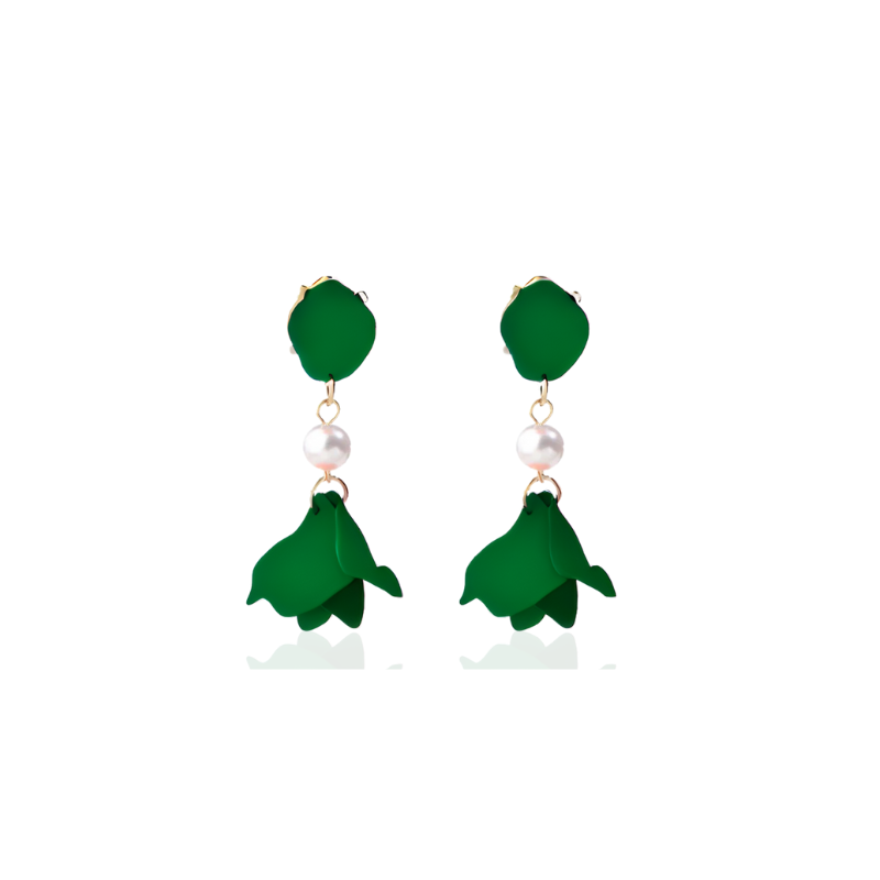Elegant Lady Serenade Pearl Earrings with Gold Plated Detail