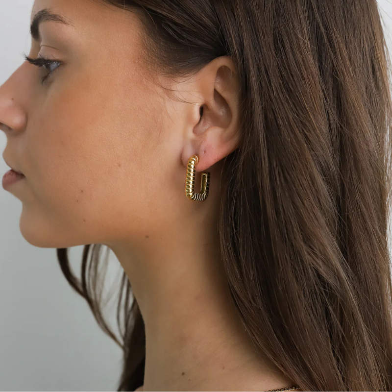 Layered Chunky Hoop Earrings Set - Kira