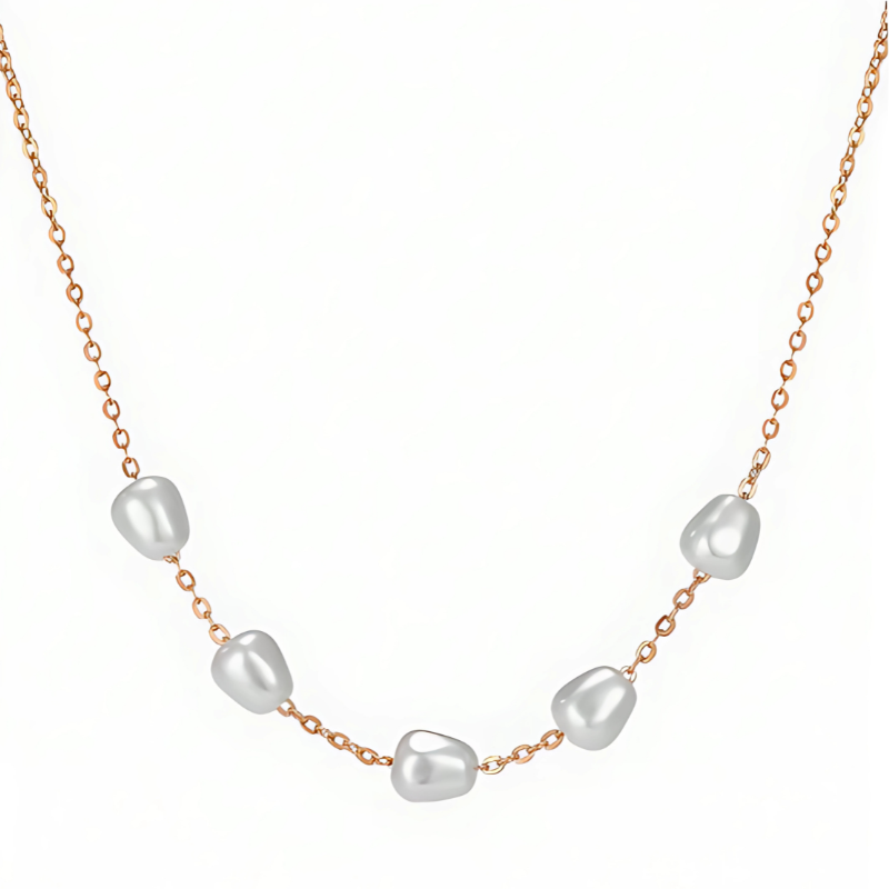 Enhance your look with the elegant Fresh Five-Pearls Necklace - Victoria