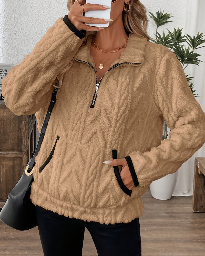 Reversible Sweatshirt with Pocket Button Loose