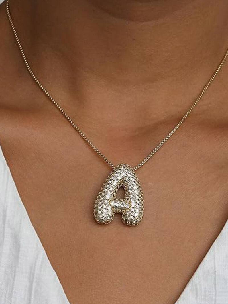 Elegant necklace with letter Pavé for a unique style