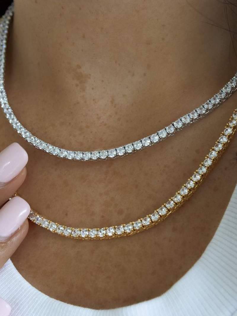 Choker in tennis style, fashionable and elegant, add a seductive charm to your outfit