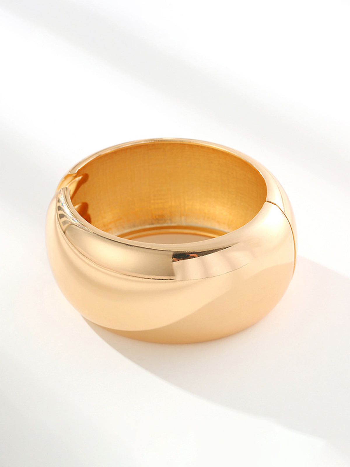 Wide Gold-Colored Bracelet – Statement Cuff for Women