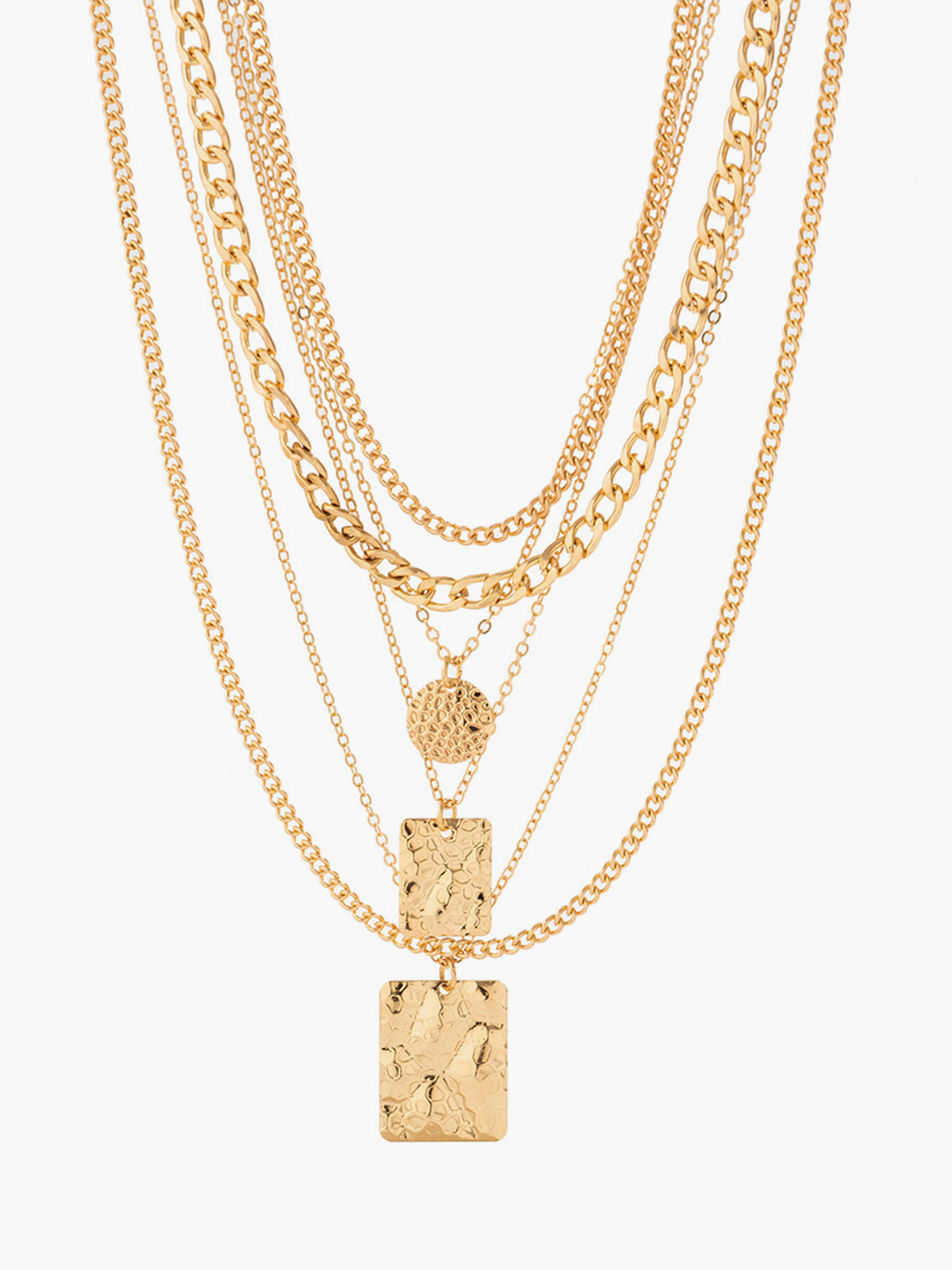 Elegant multi-row gold-plated necklace for a stylish look