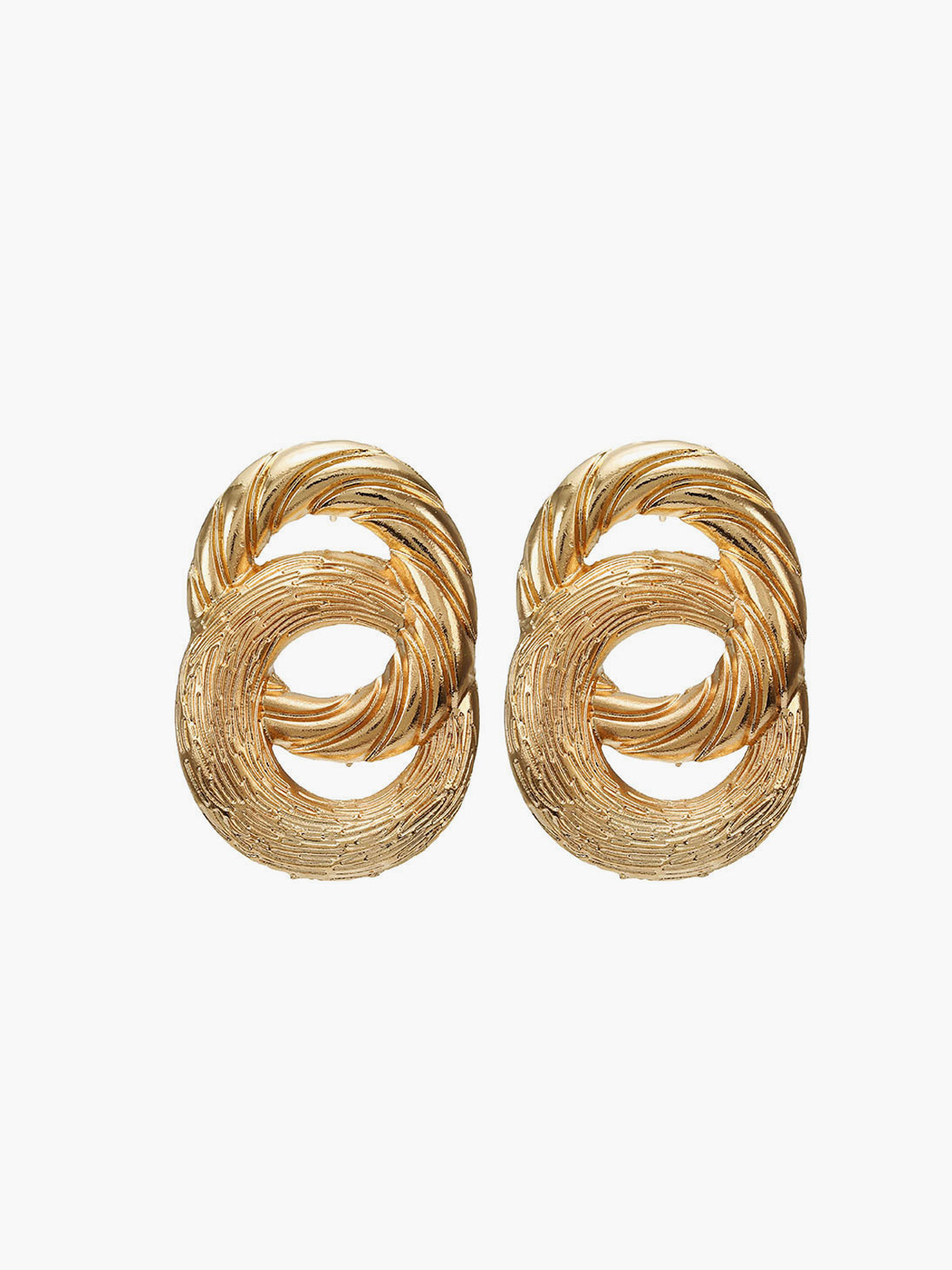 Elegant vintage round cross hoop earrings