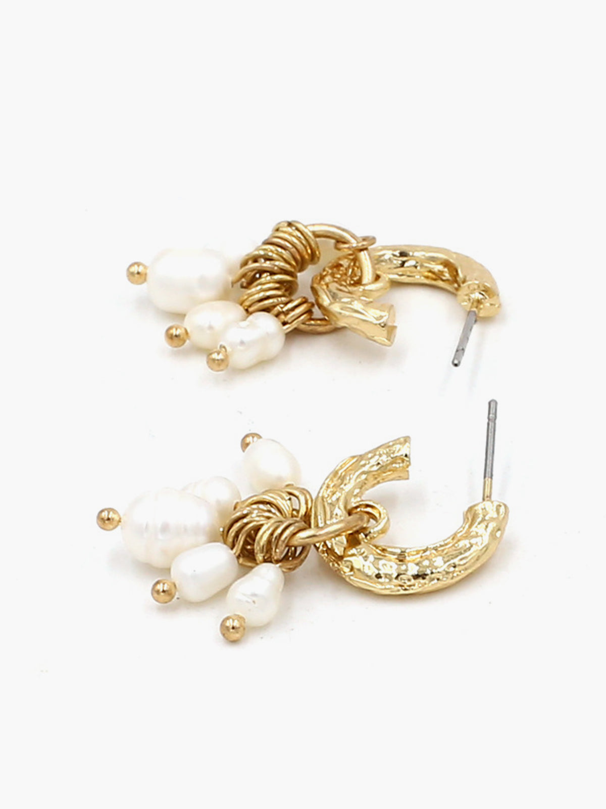 Simple Elegant Metal Pearl Tassel Earrings