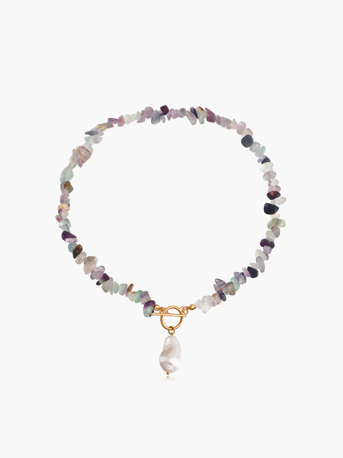 Reflect your style with the stylish irregular pearl necklace and green turquoise