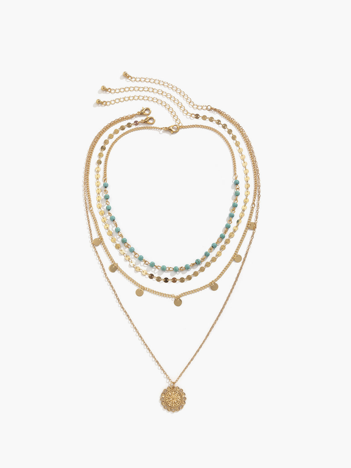 Multi-layer turquoise necklace for a radiant style