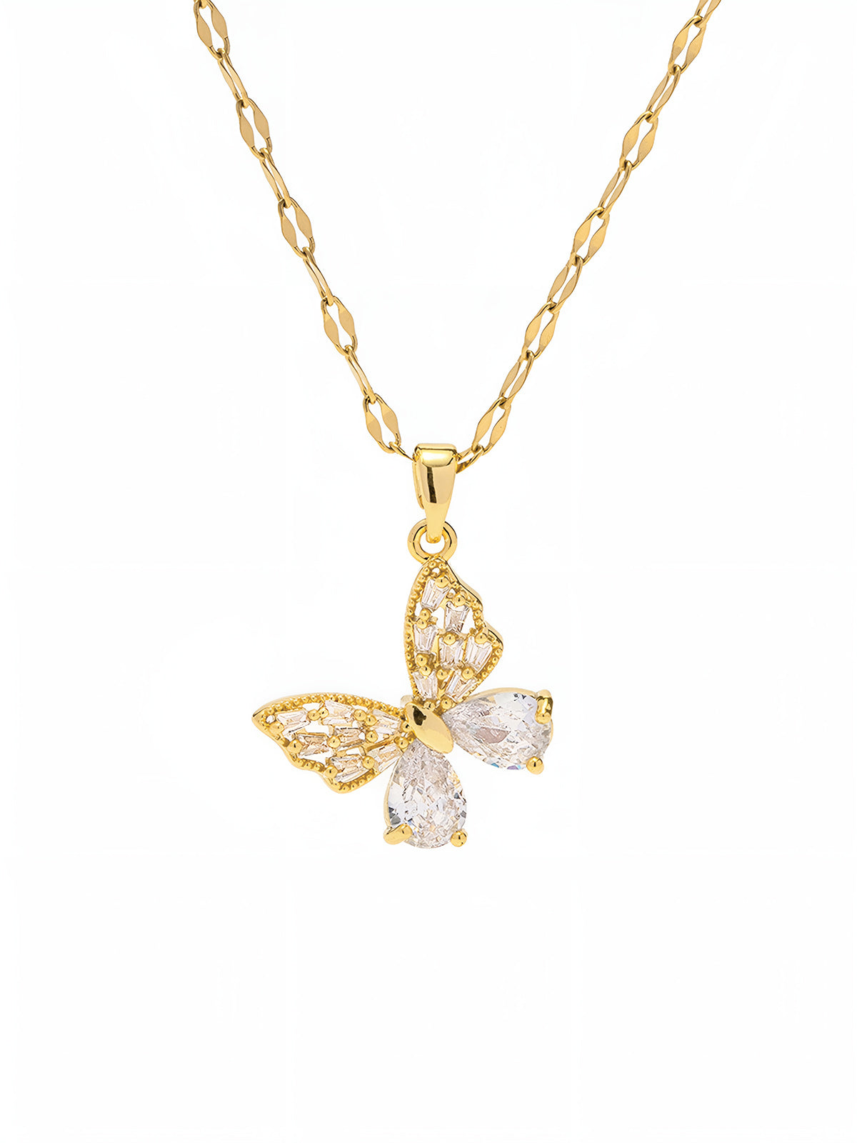 Golden Radiant Butterfly Necklace