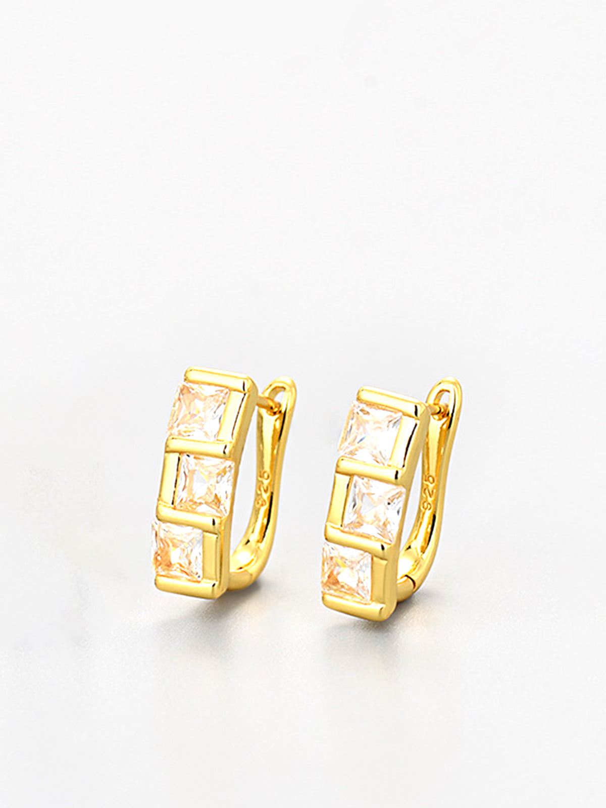 Chic Square Zircon Hoop Earrings for an Impressive Look