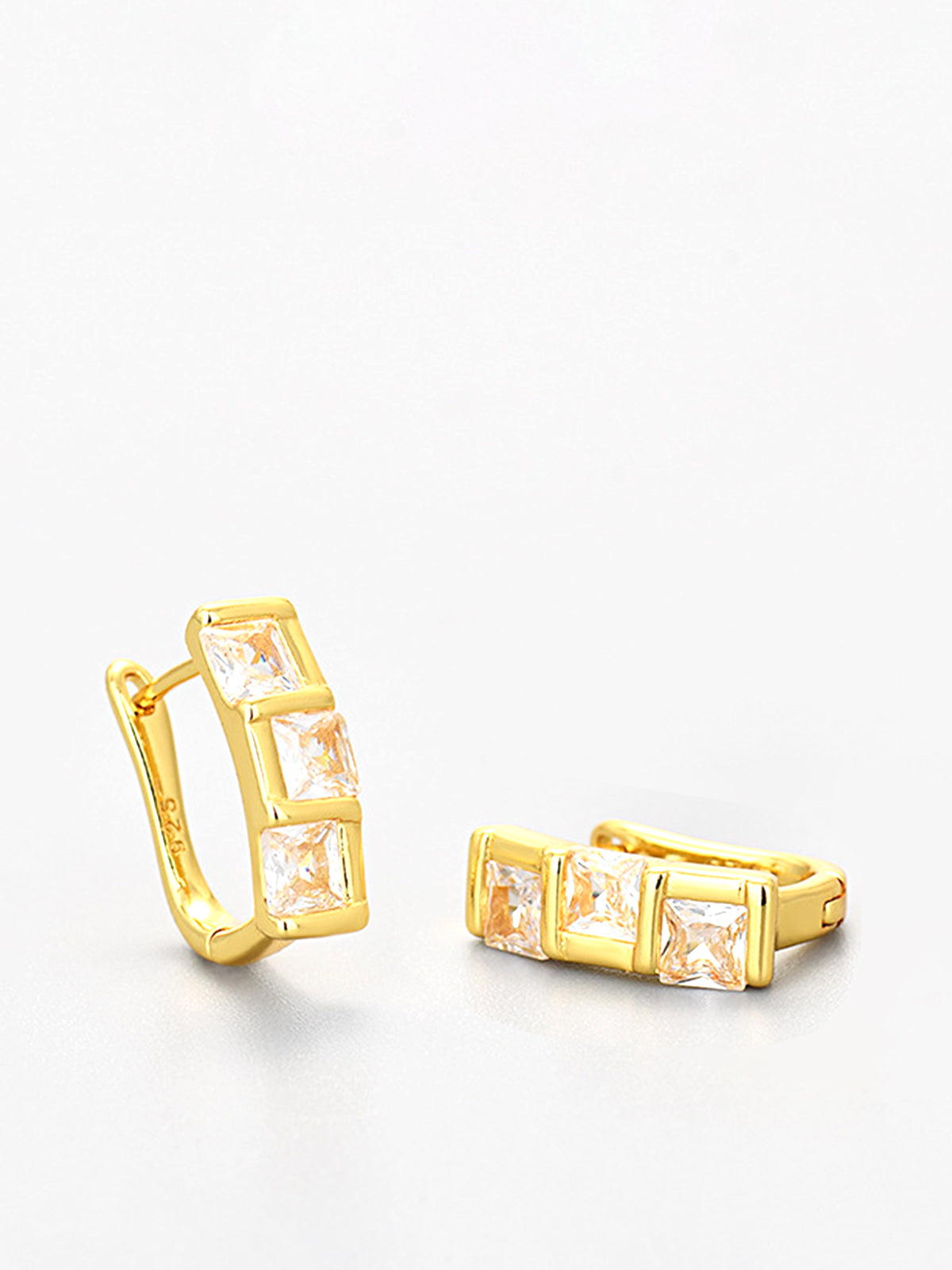 Chic Square Zircon Hoop Earrings for an Impressive Look